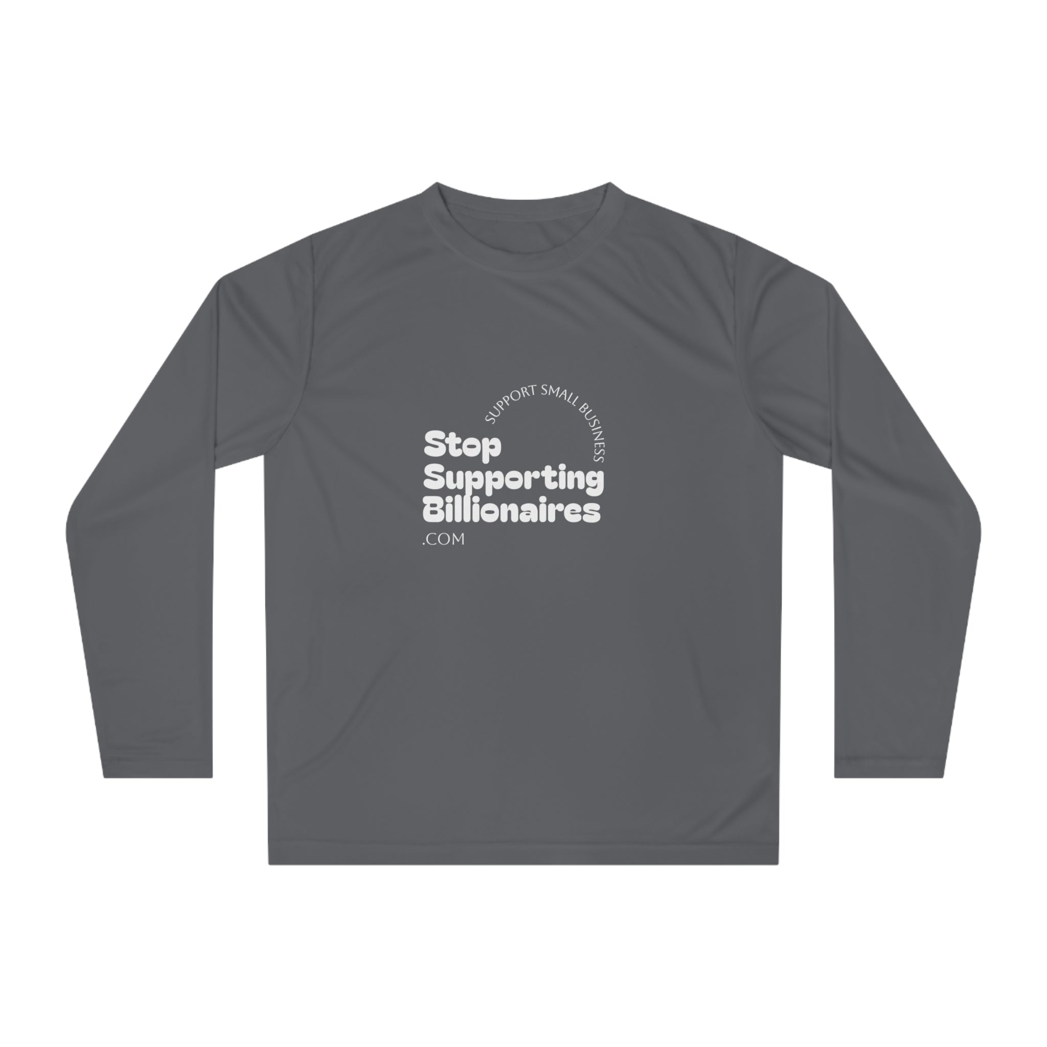 Stop Supporting Billionaires Long Sleeve Shirt — Activist Performance Top