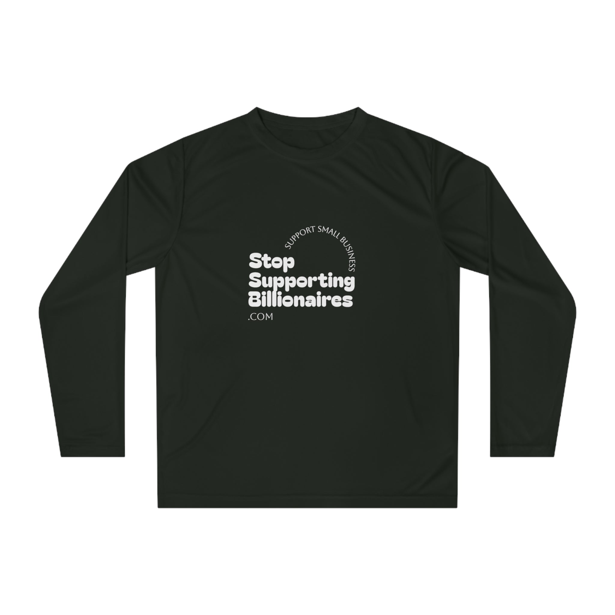 Stop Supporting Billionaires Long Sleeve Shirt — Activist Performance Top